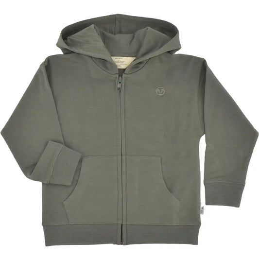 Kids Merino Wool Hoodie, Olive